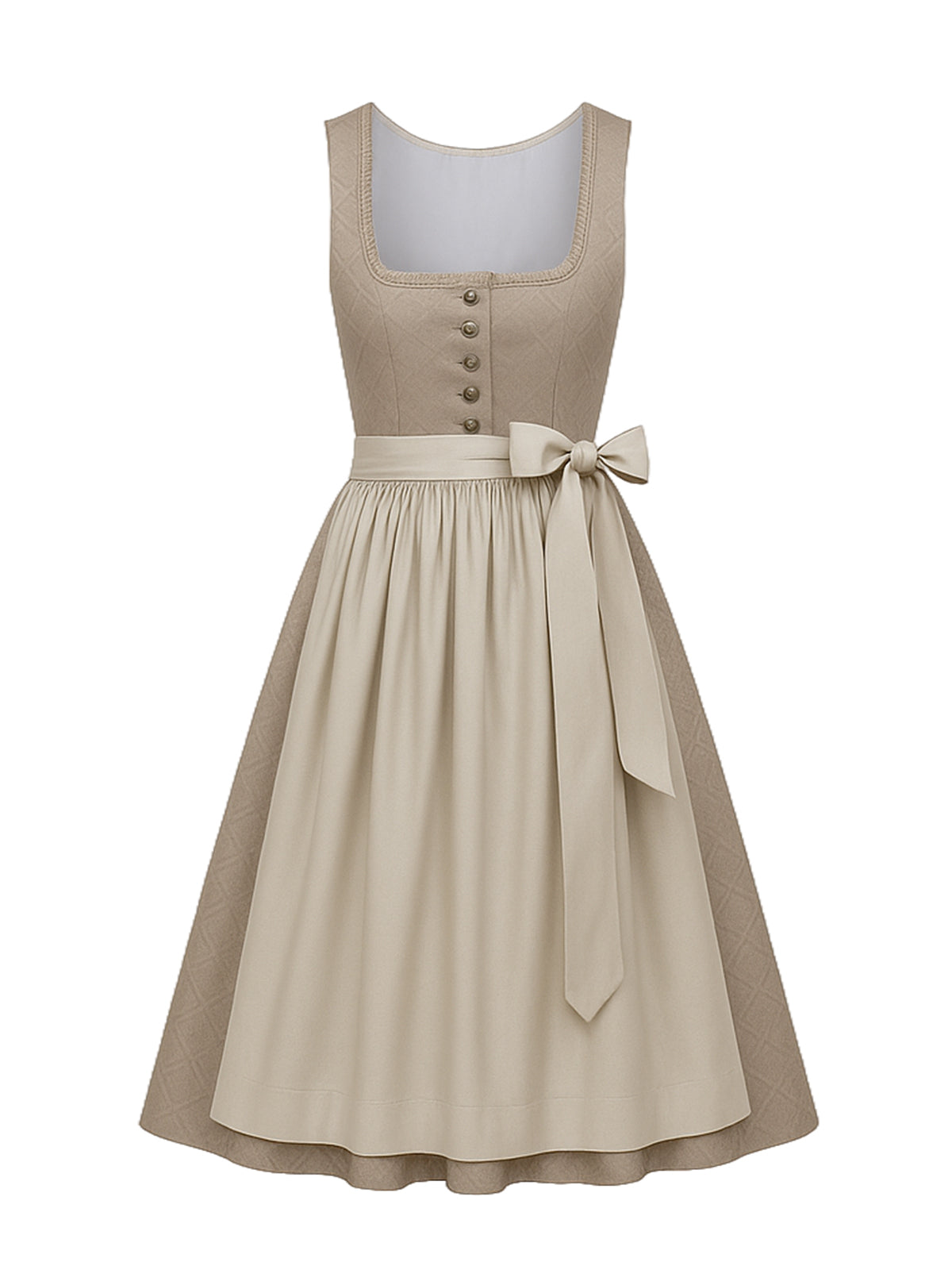 Braun Dirndl mit Gerader Ausschnitt - HANNA