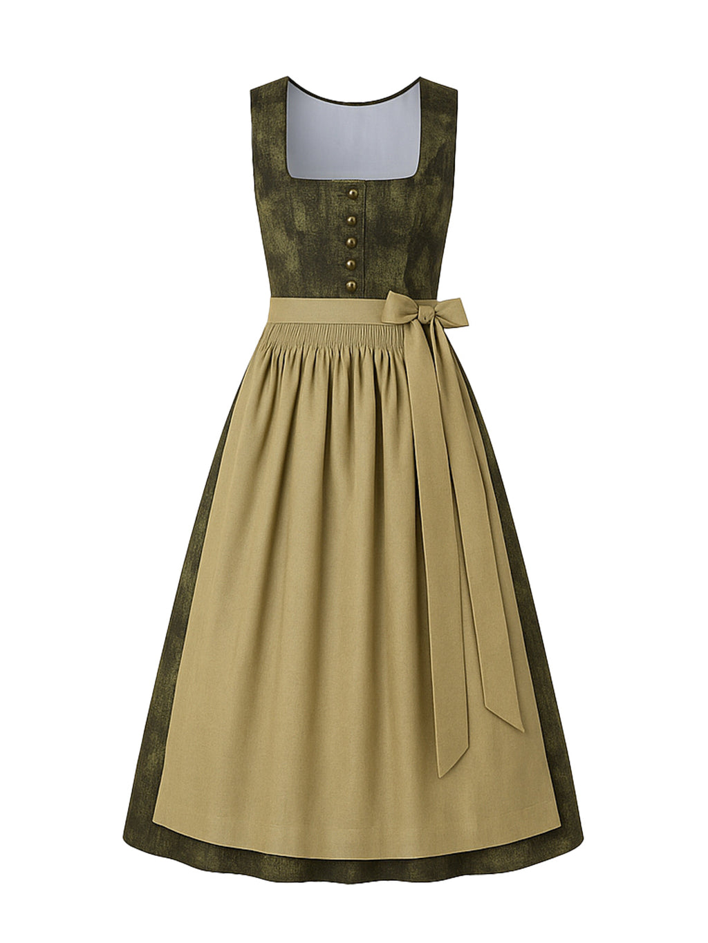 Grün Dirndl mit Gerader Ausschnitt - CLAUDIA