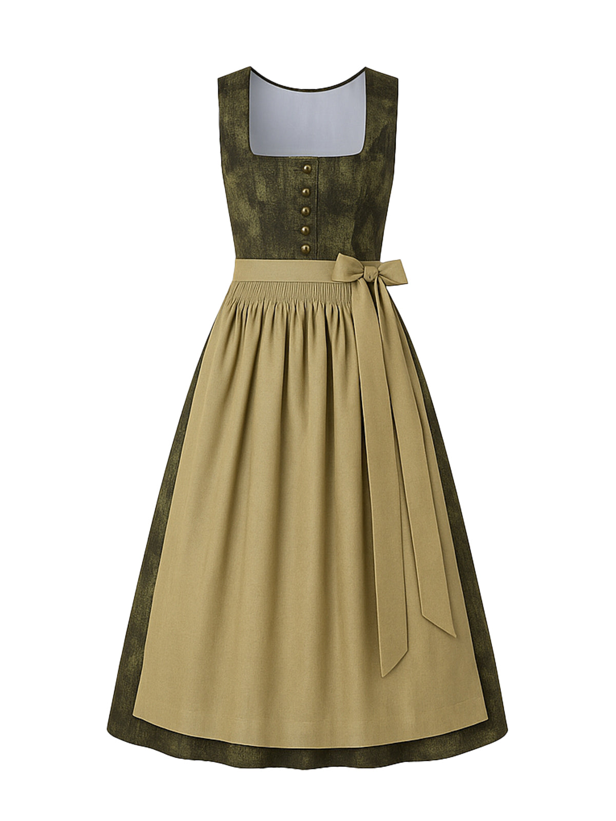 Grün Dirndl mit Gerader Ausschnitt - CLAUDIA