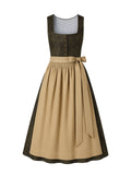 Braun Dirndl mit Gerader Ausschnitt - LISELOTTE