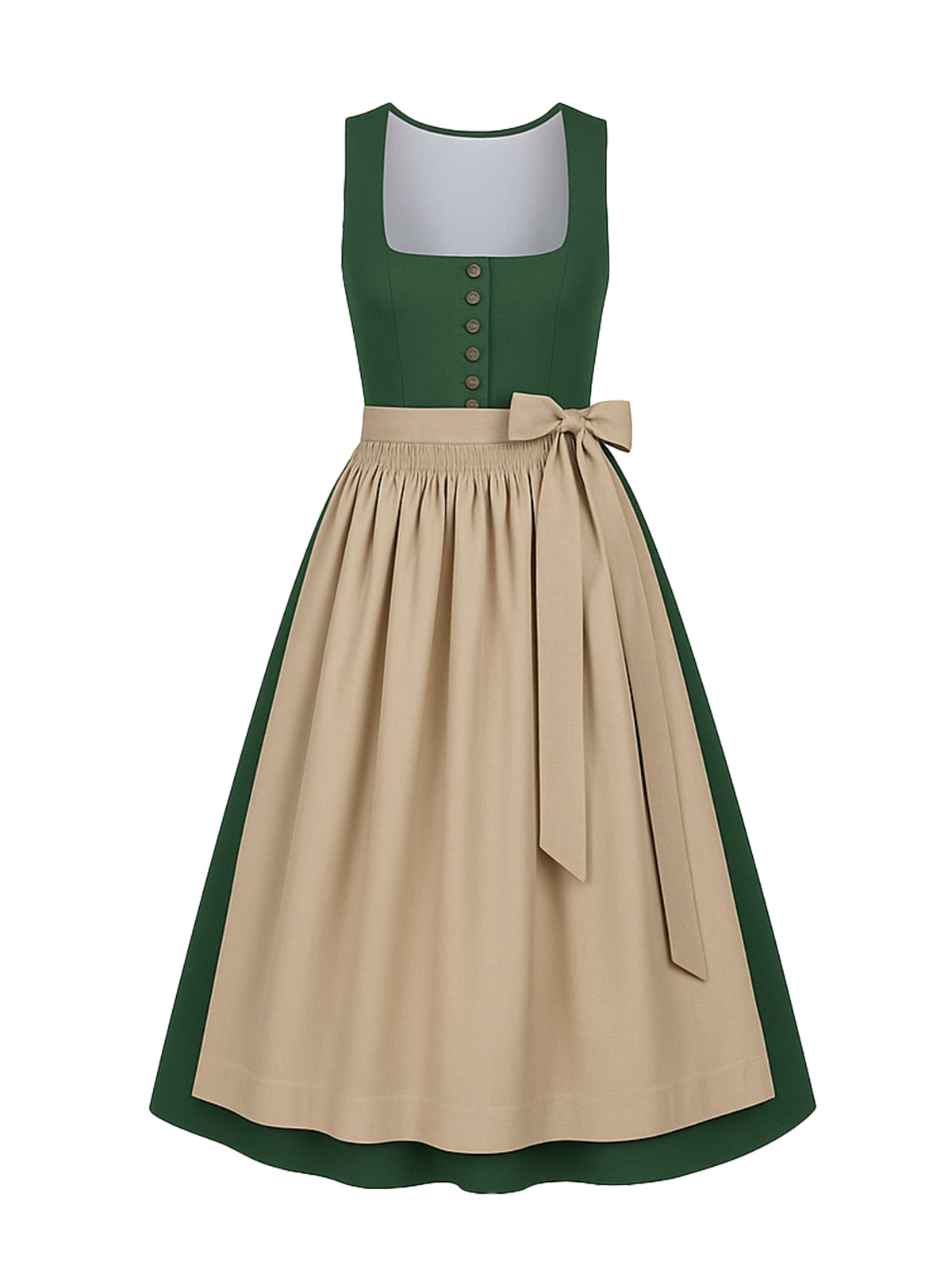 Grün Dirndl mit Gerader Ausschnitt - NOEMI