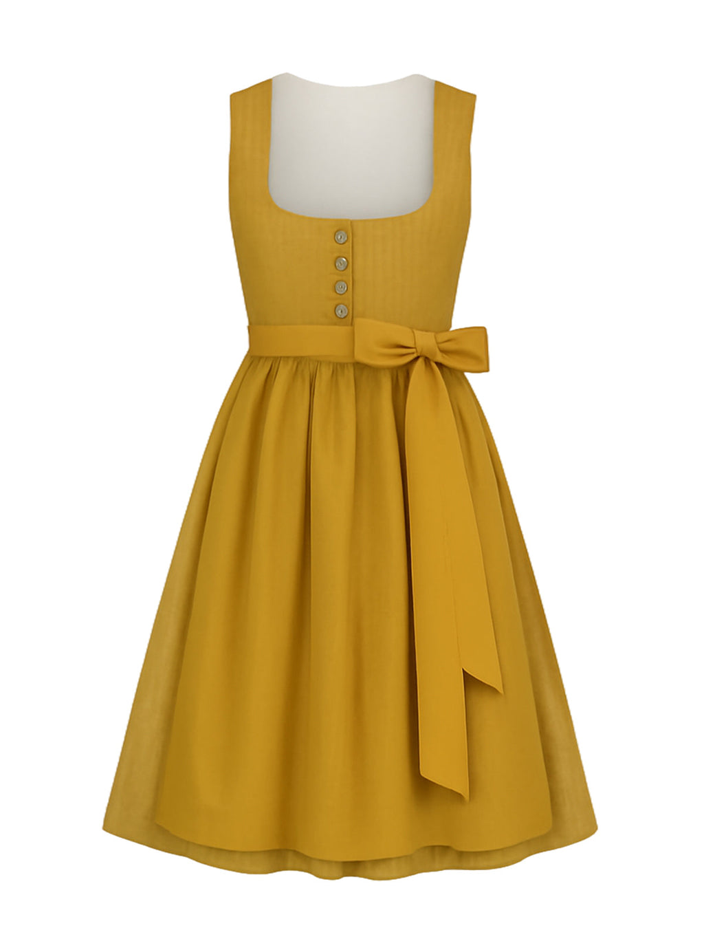 Gelb Dirndl mit Gerader Ausschnitt - ELKE