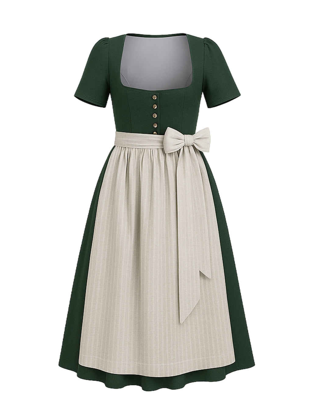 Grün Dirndl mit Gerader Ausschnitt - ELISABETH