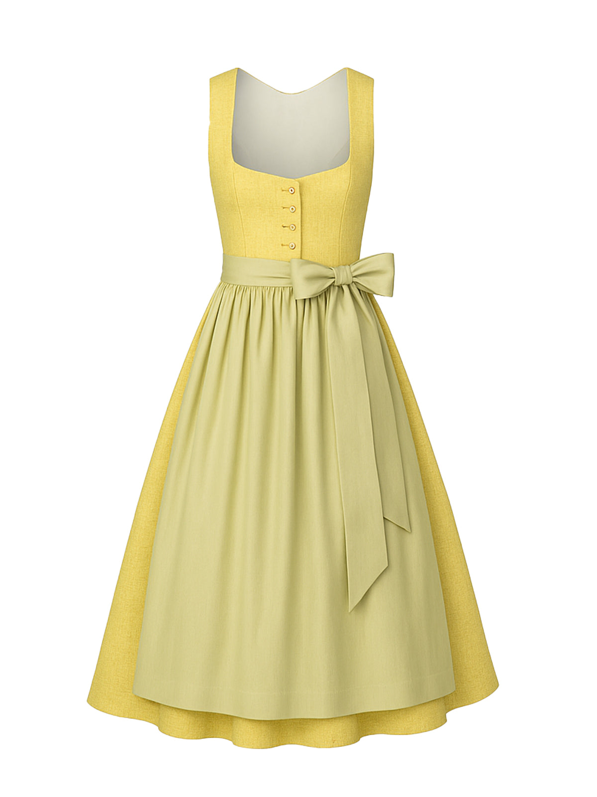 Gelb Dirndl mit Herz-Ausschnitt - ANDREA