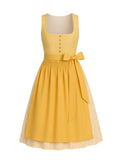 Gelb Dirndl mit Gerader Ausschnitt - GRETE