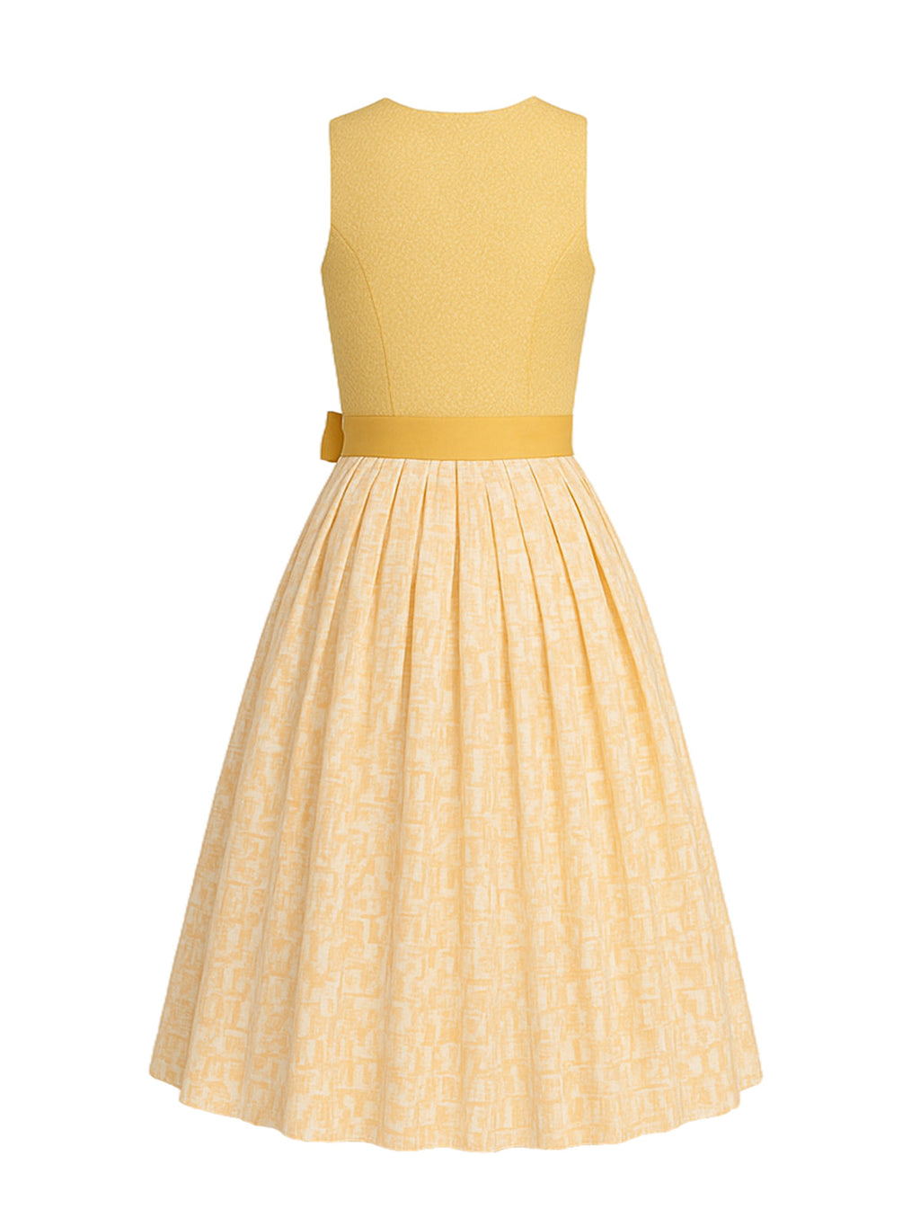Gelb Dirndl mit Gerader Ausschnitt - GRETE