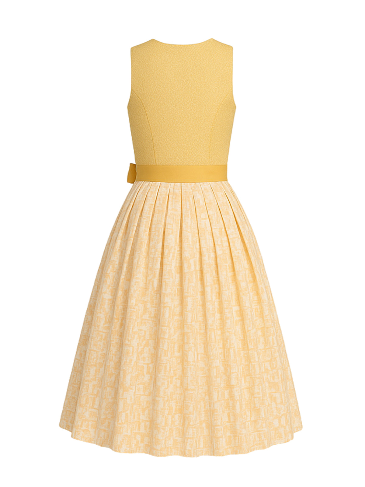 Gelb Dirndl mit Gerader Ausschnitt - GRETE