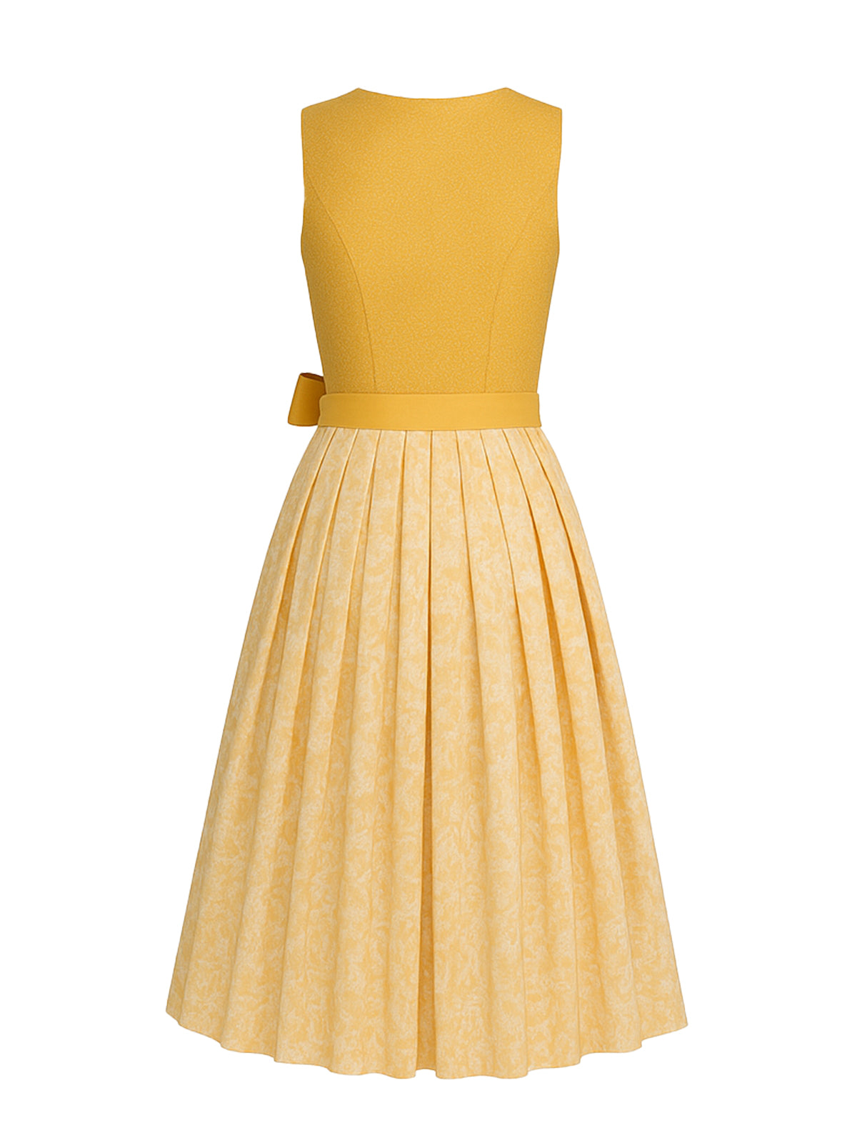 Gelb Dirndl mit Gerader Ausschnitt - HEIKE