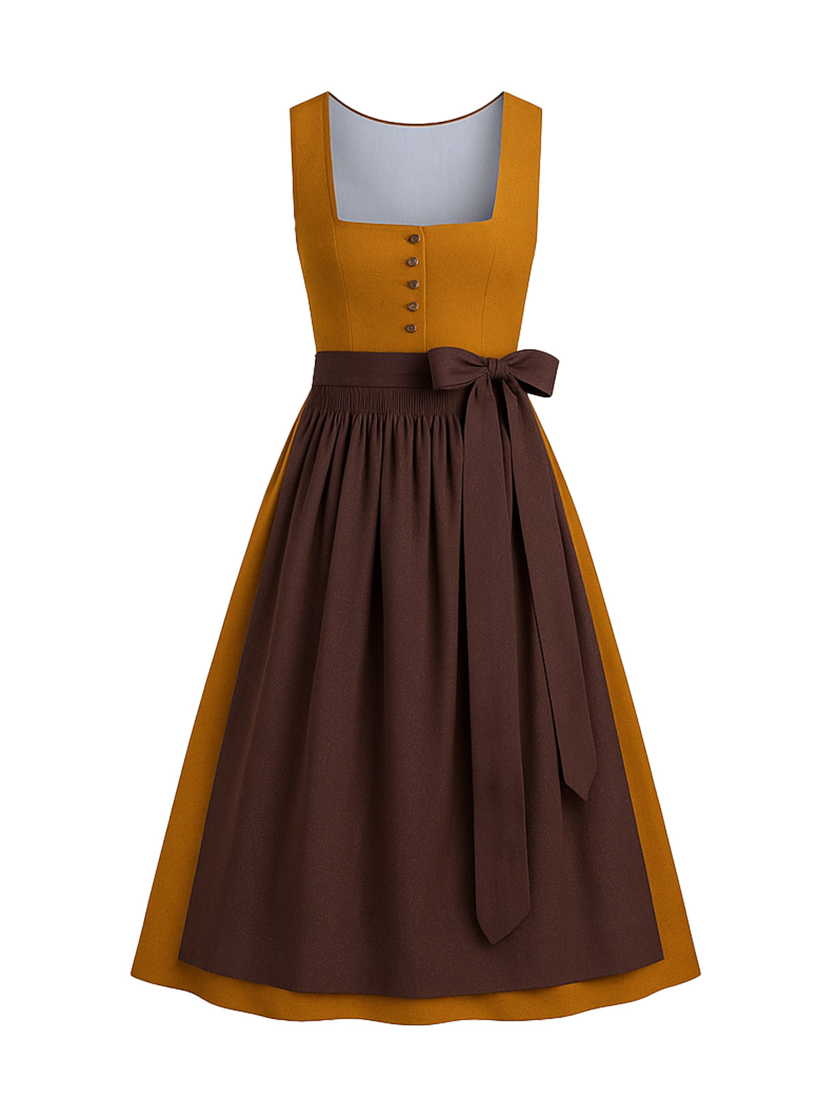 Orange Dirndl mit Gerader Ausschnitt - SELINA
