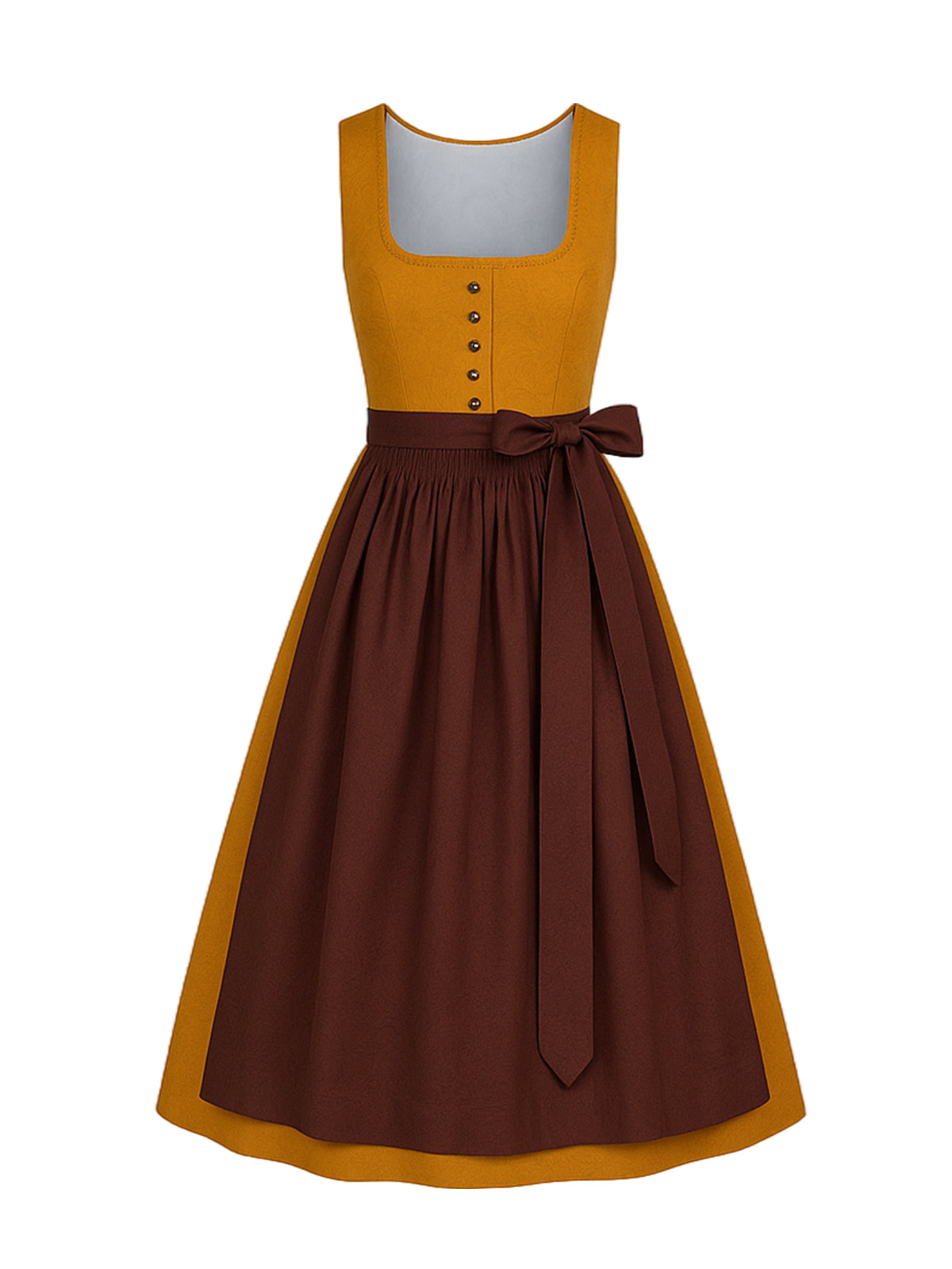 Orange Dirndl mit Gerader Ausschnitt - MARLIES