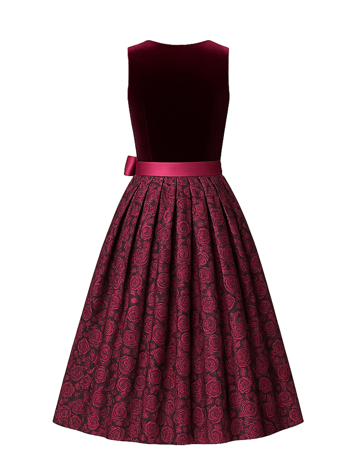 Rot Dirndl mit Gerader Ausschnitt - MELANIE