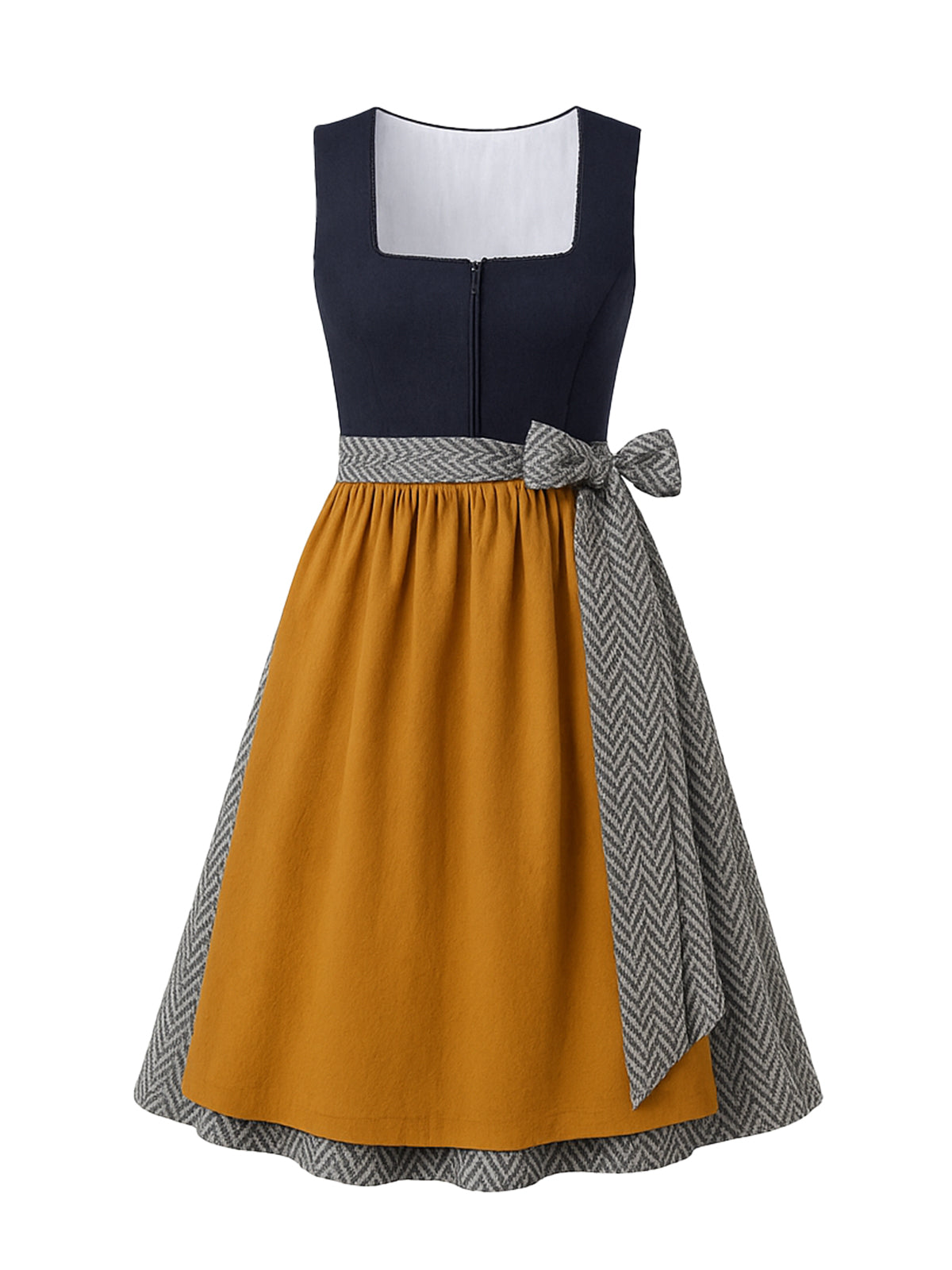 Schwarz Dirndl mit Gerader Ausschnitt - SARAH