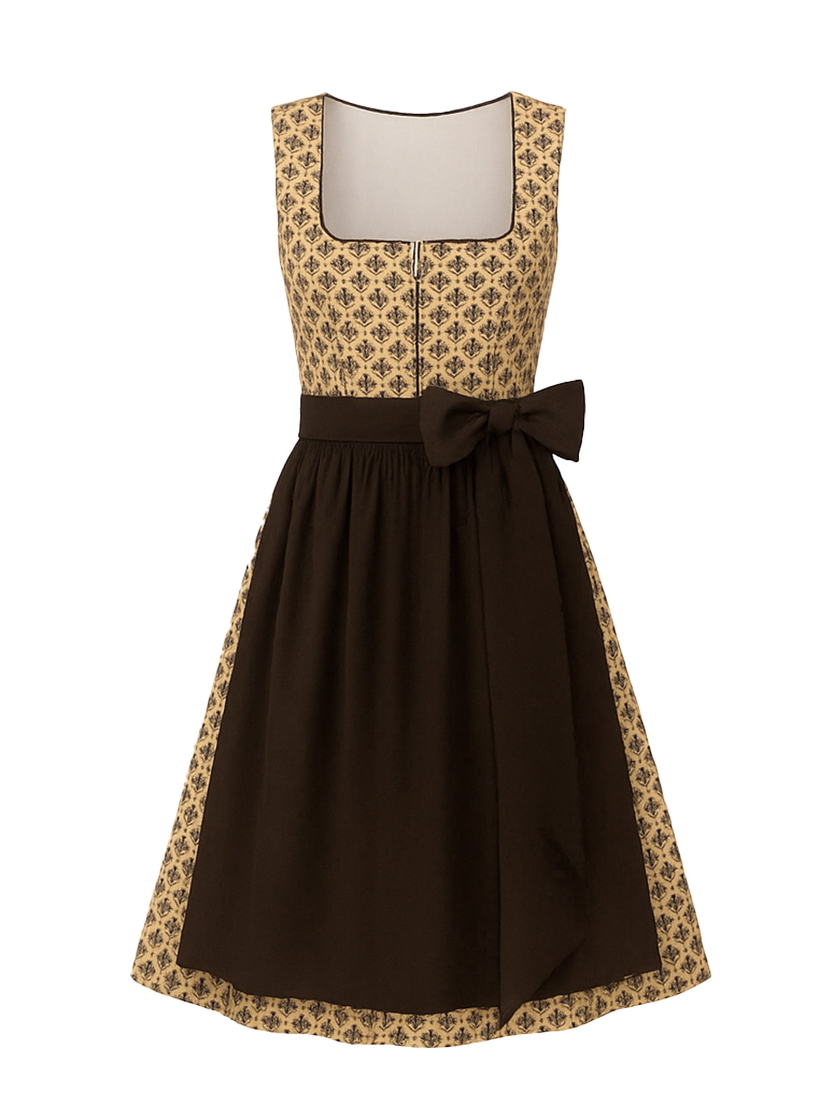 Braun Dirndl mit Gerader Ausschnitt - MARLEEN