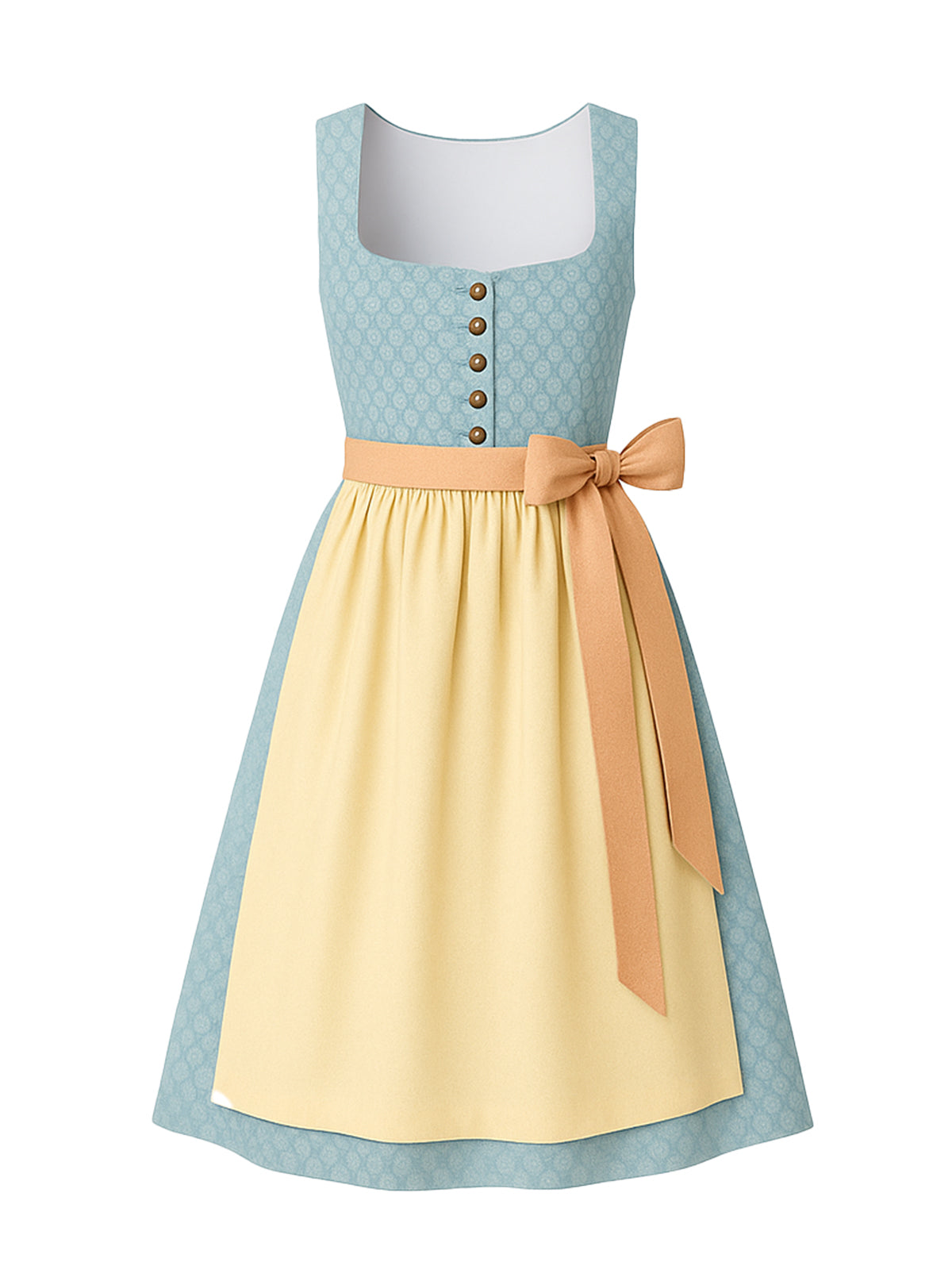Blau Dirndl mit Gerader Ausschnitt - ANNA