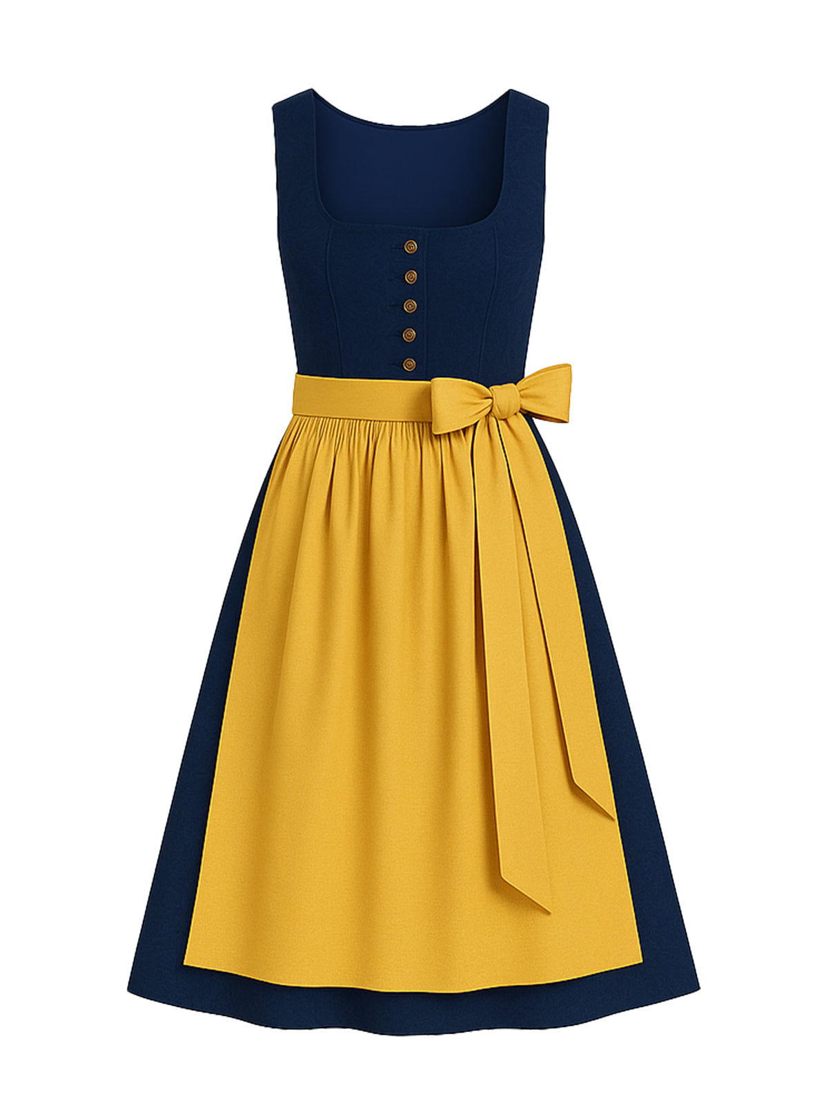 Blau Dirndl mit Gerader Ausschnitt - NADINE