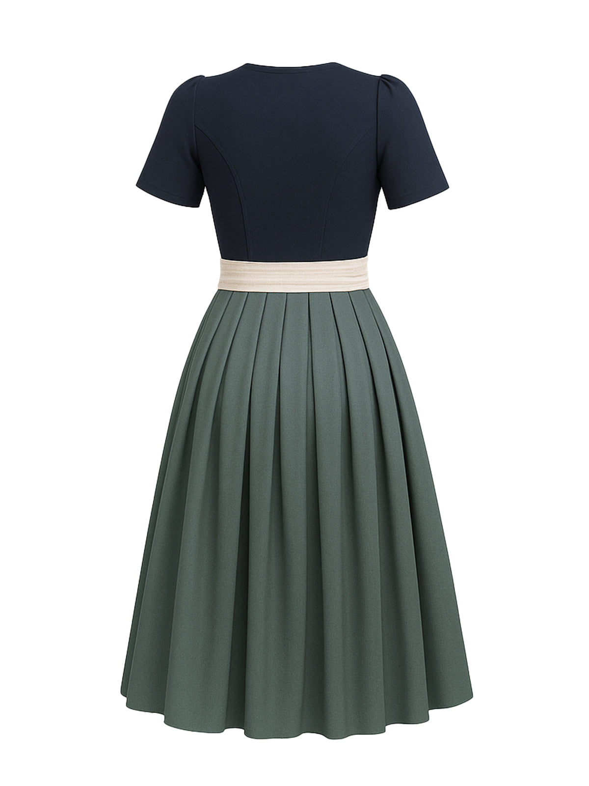 Blau Dirndl mit Gerader Ausschnitt - BETTINA