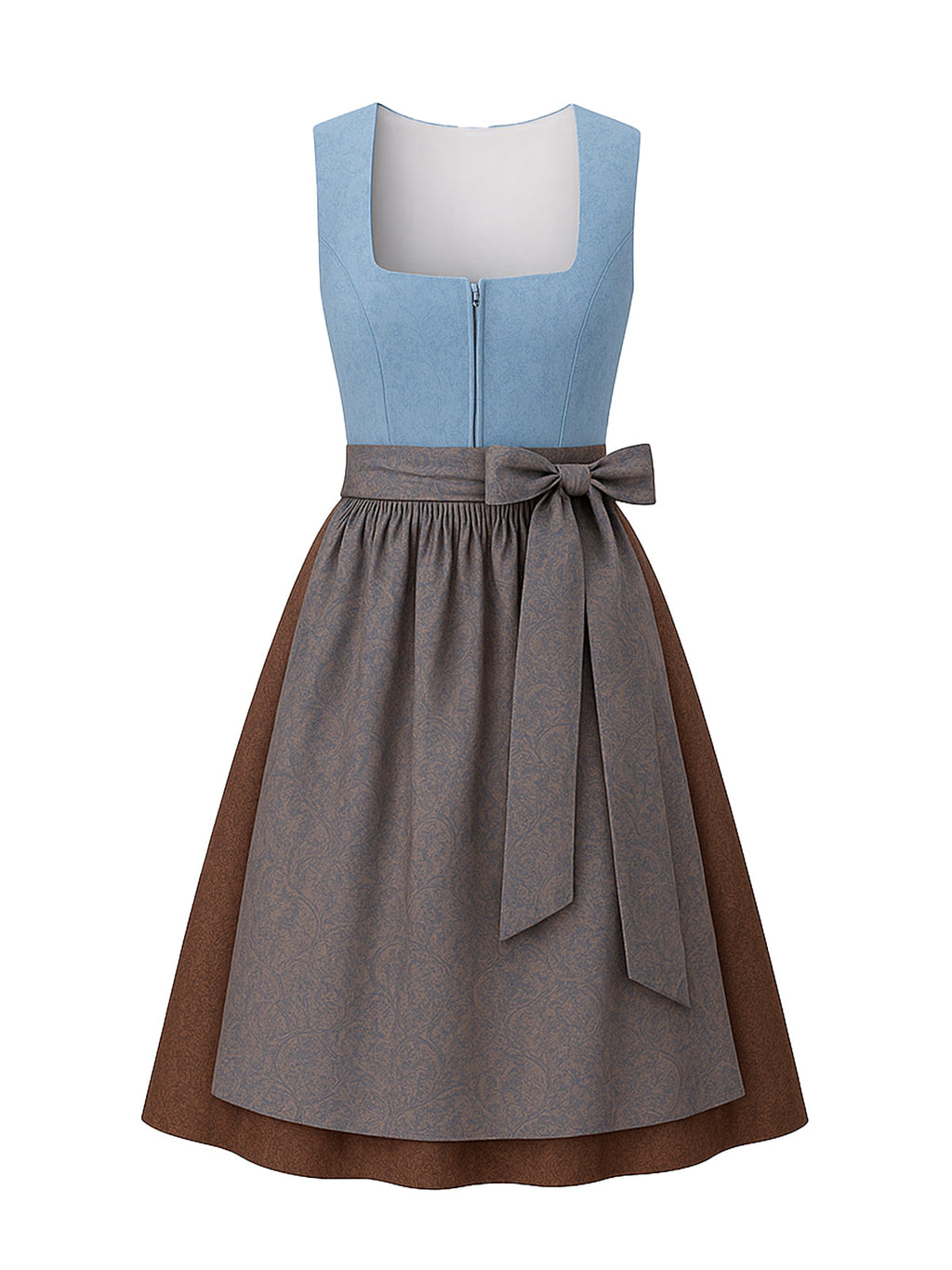 Blau Dirndl mit Gerader Ausschnitt - ESTHER