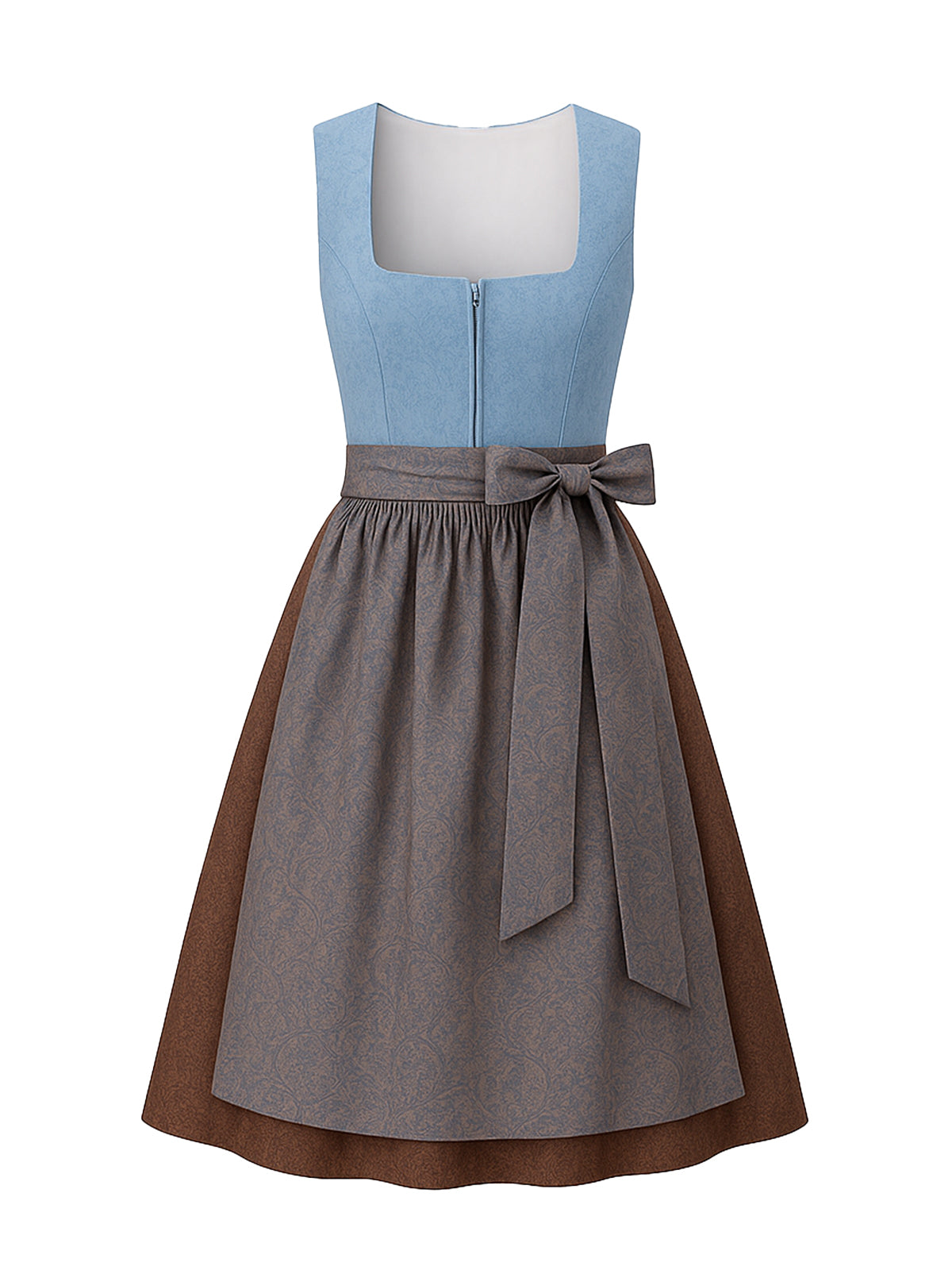Blau Dirndl mit Gerader Ausschnitt - ESTHER