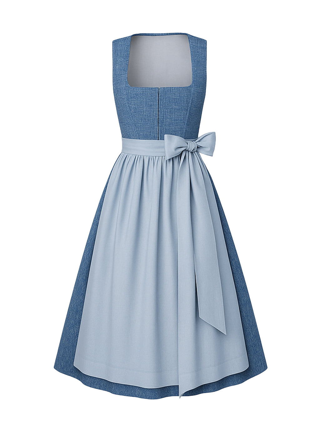 Blau Dirndl mit Gerader Ausschnitt - ANJA