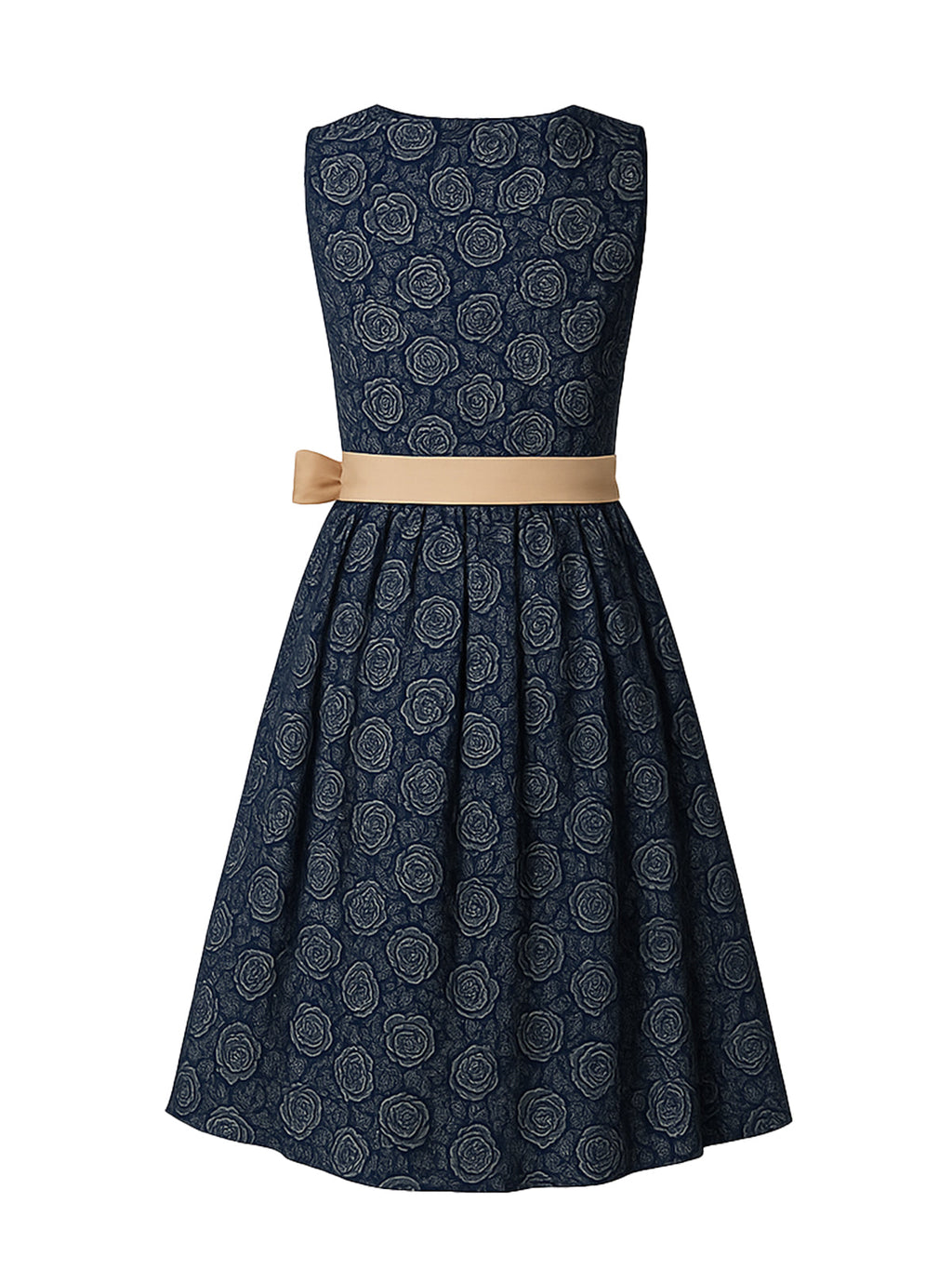 Blau Dirndl mit Gerader Ausschnitt - EVELYN