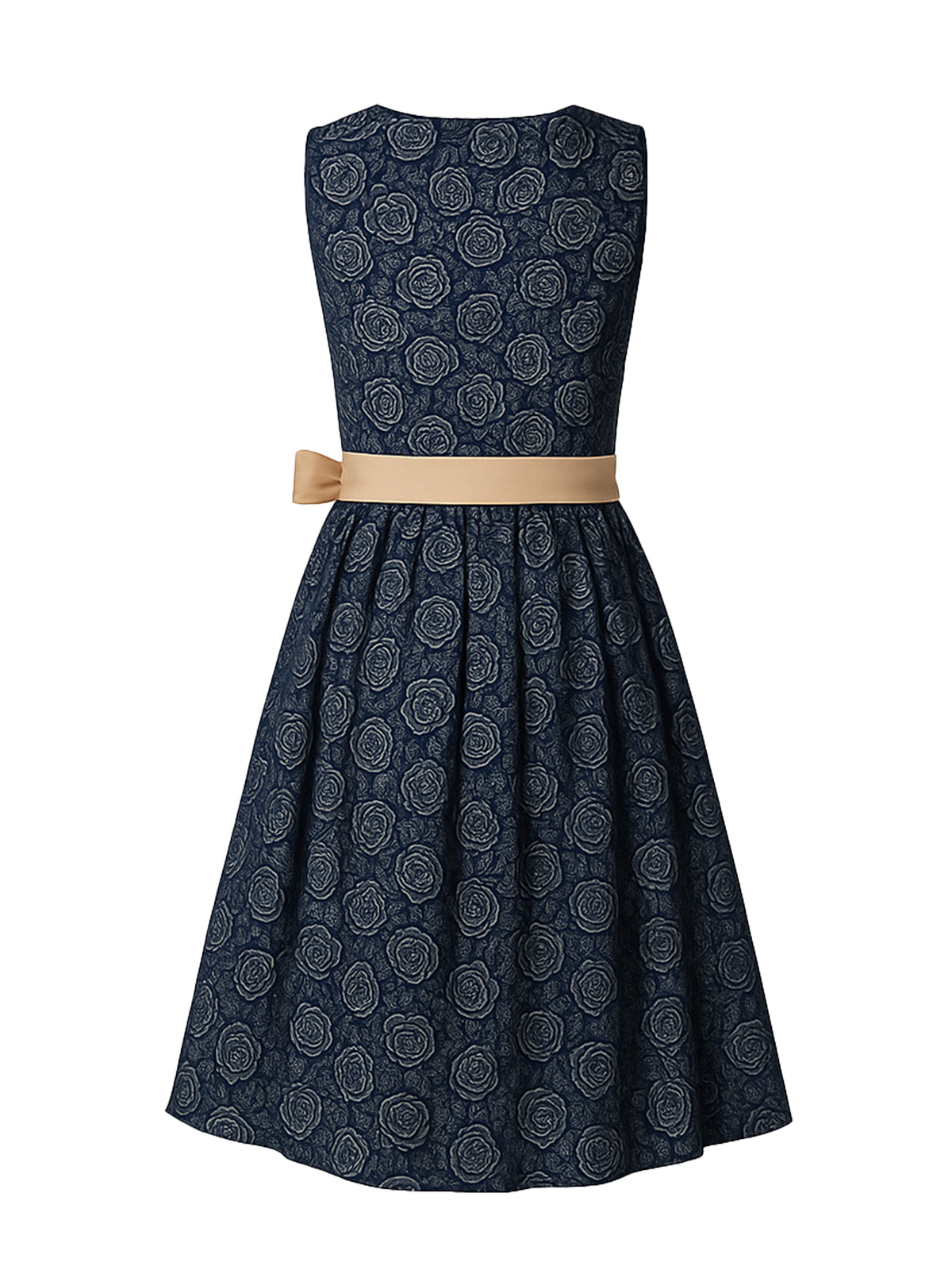 Blau Dirndl mit Gerader Ausschnitt - EVELYN