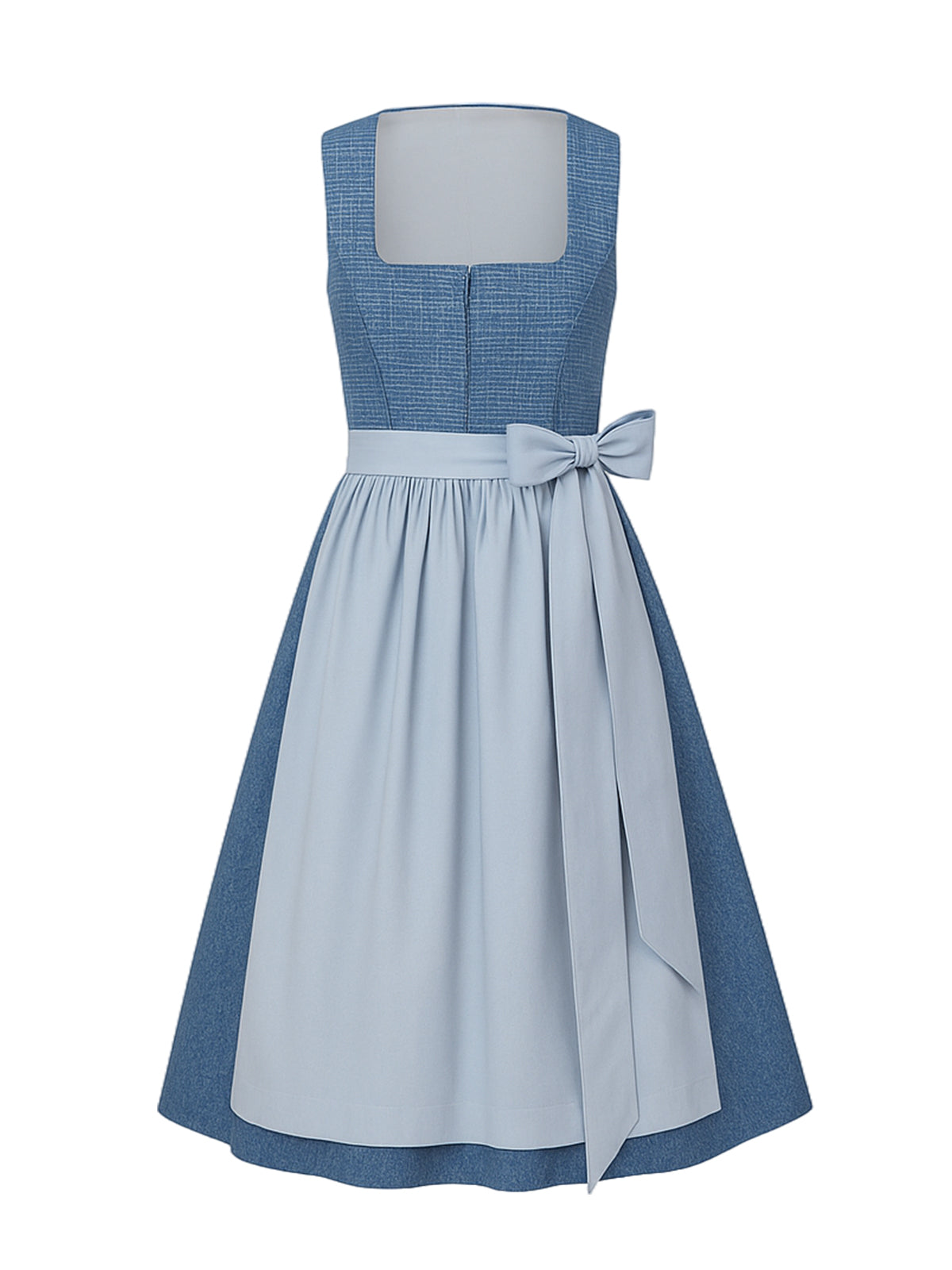 Blau Dirndl mit Gerader Ausschnitt - EVA