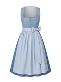 Blau Dirndl mit Gerader Ausschnitt - JANINA