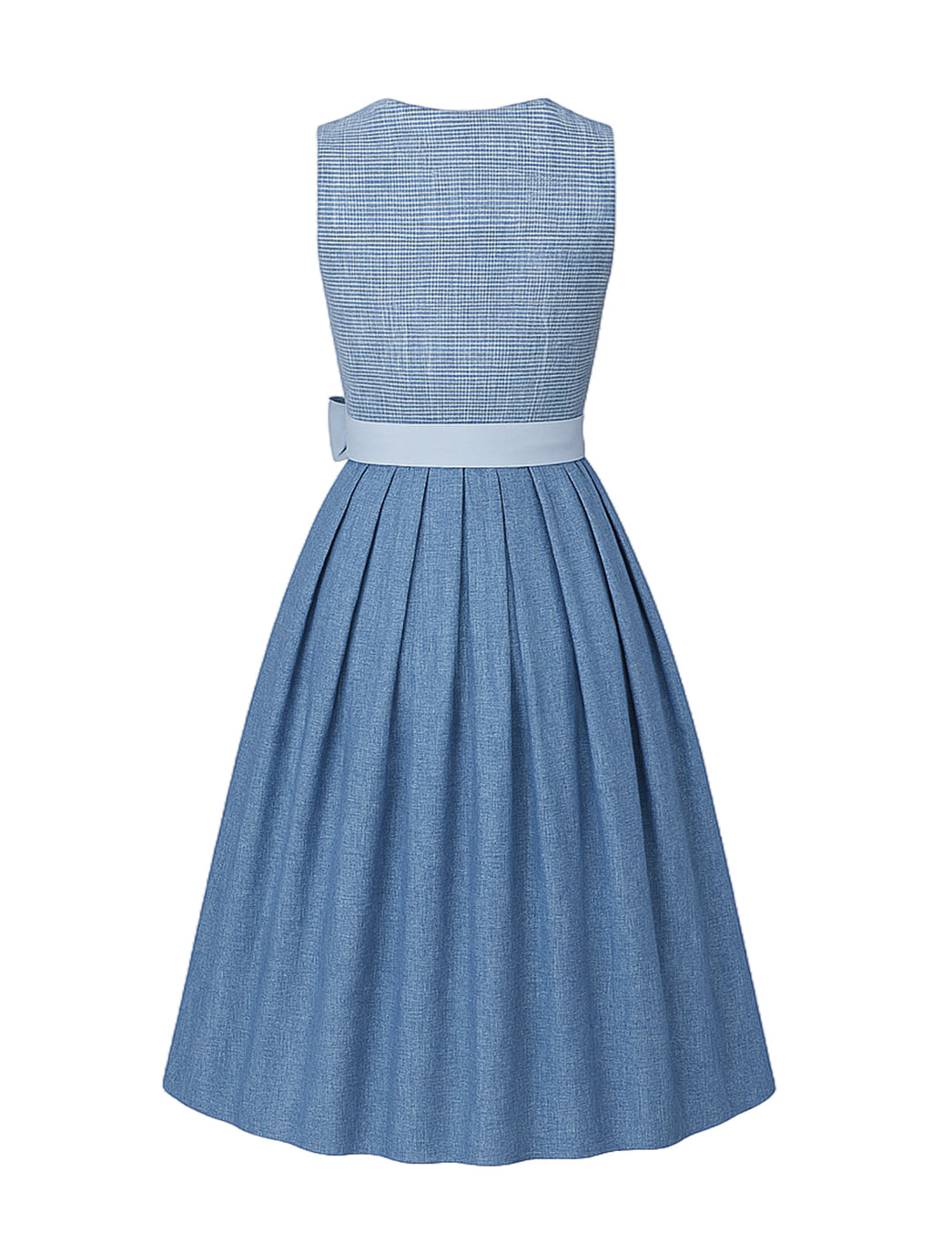 Blau Dirndl mit Gerader Ausschnitt - JANINA