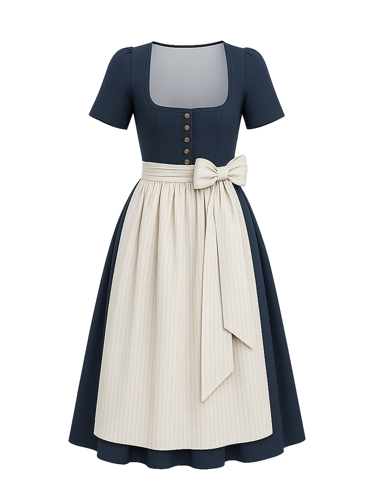 Blau Dirndl mit Gerader Ausschnitt - SILKE