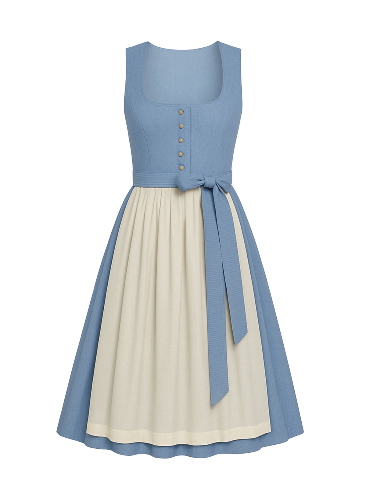 Blau Dirndl mit Gerader Ausschnitt - ALINA