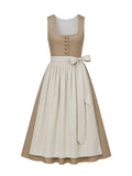 Braun Dirndl mit Gerader Ausschnitt - JOSEPHINE