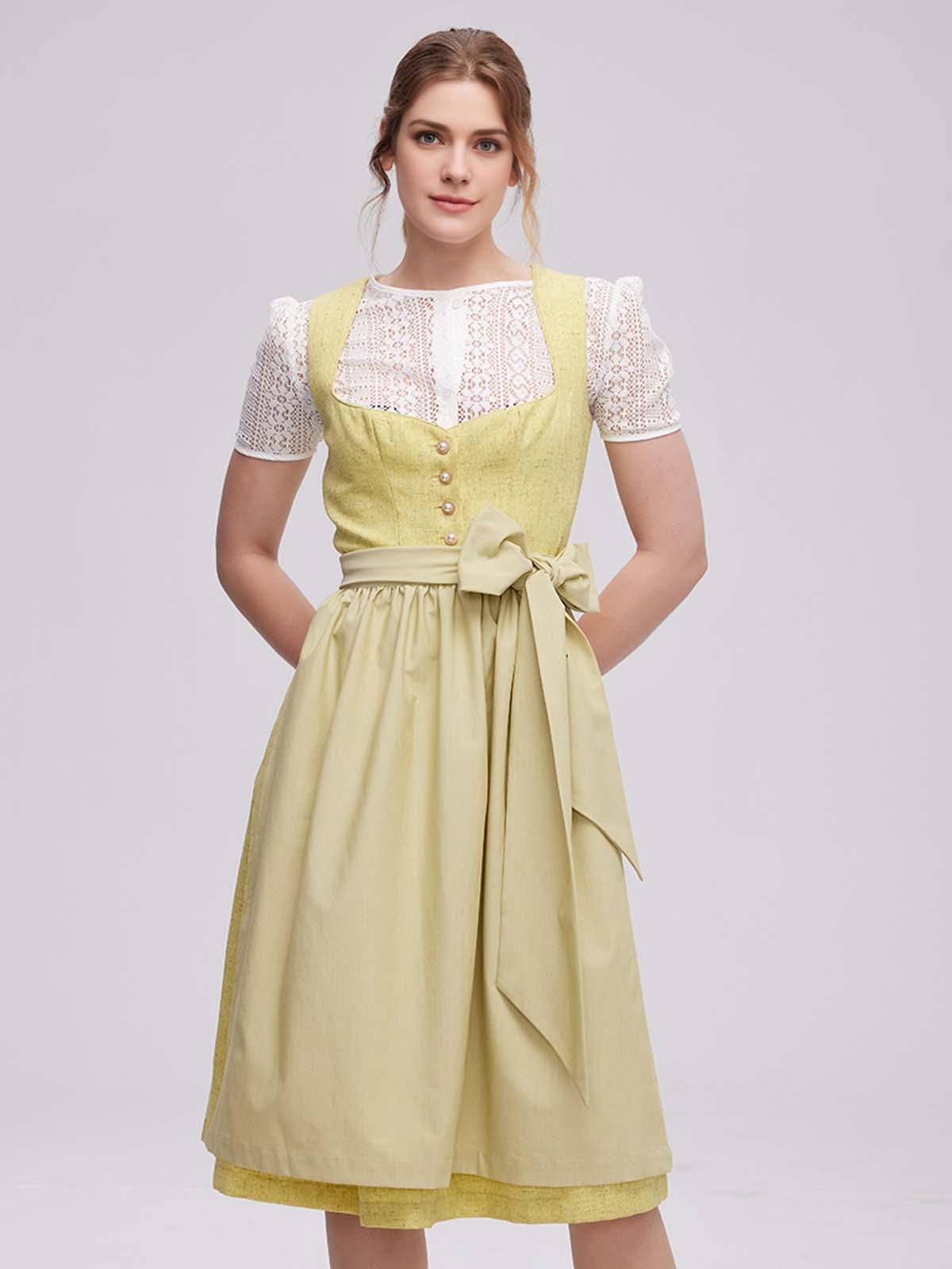 Modernes Anthrazit Dirndl mit schlanker Silhouette