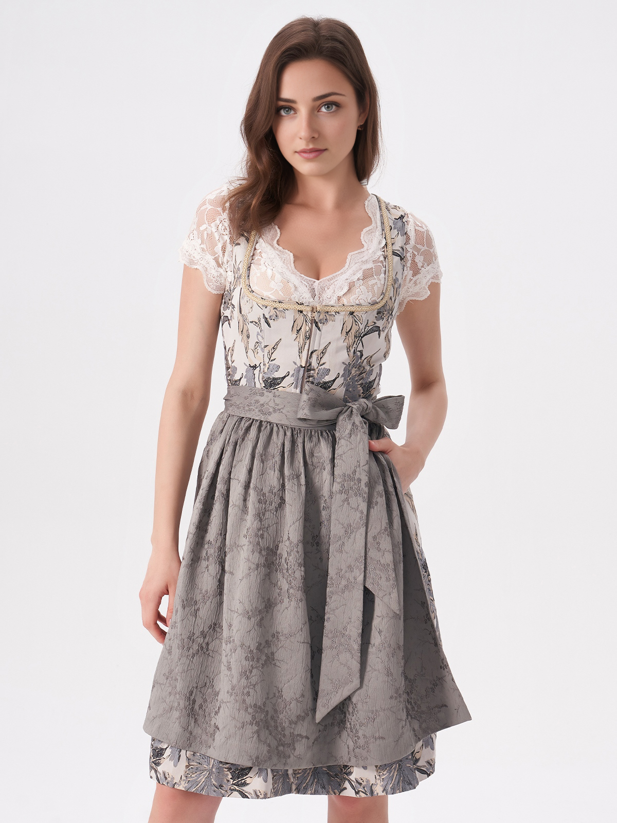 Samtdirndl Rot in eleganter Atmosphäre