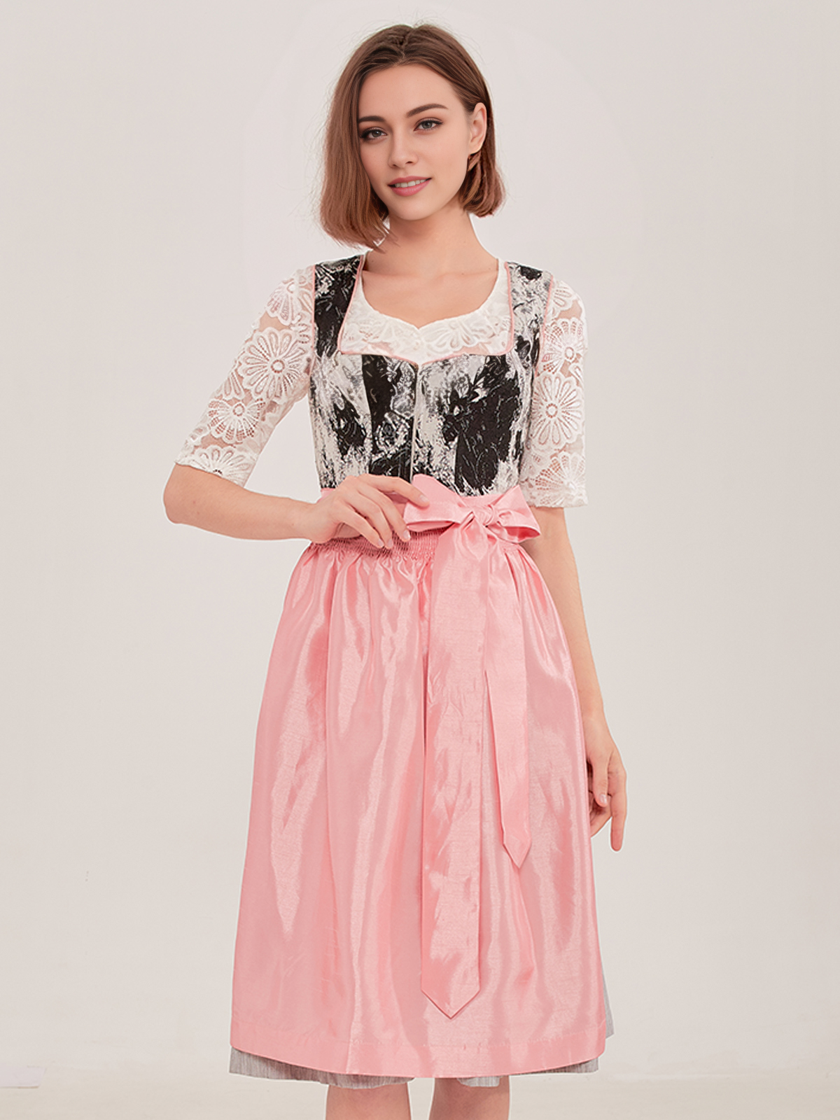 Dirndl ohne Bluse mit Ärmel in Schwarz