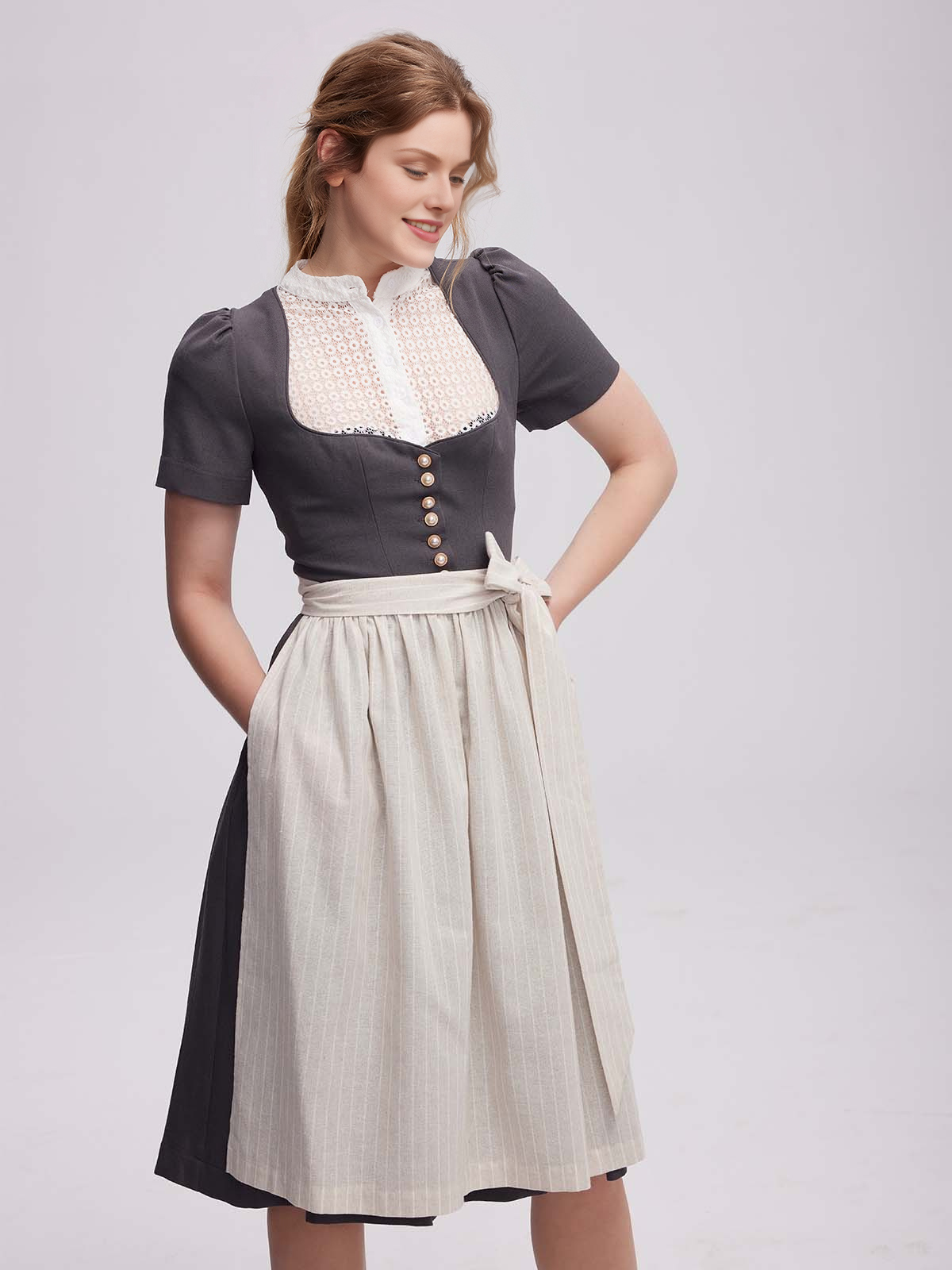 Samt Dirndl Dunkelgrün