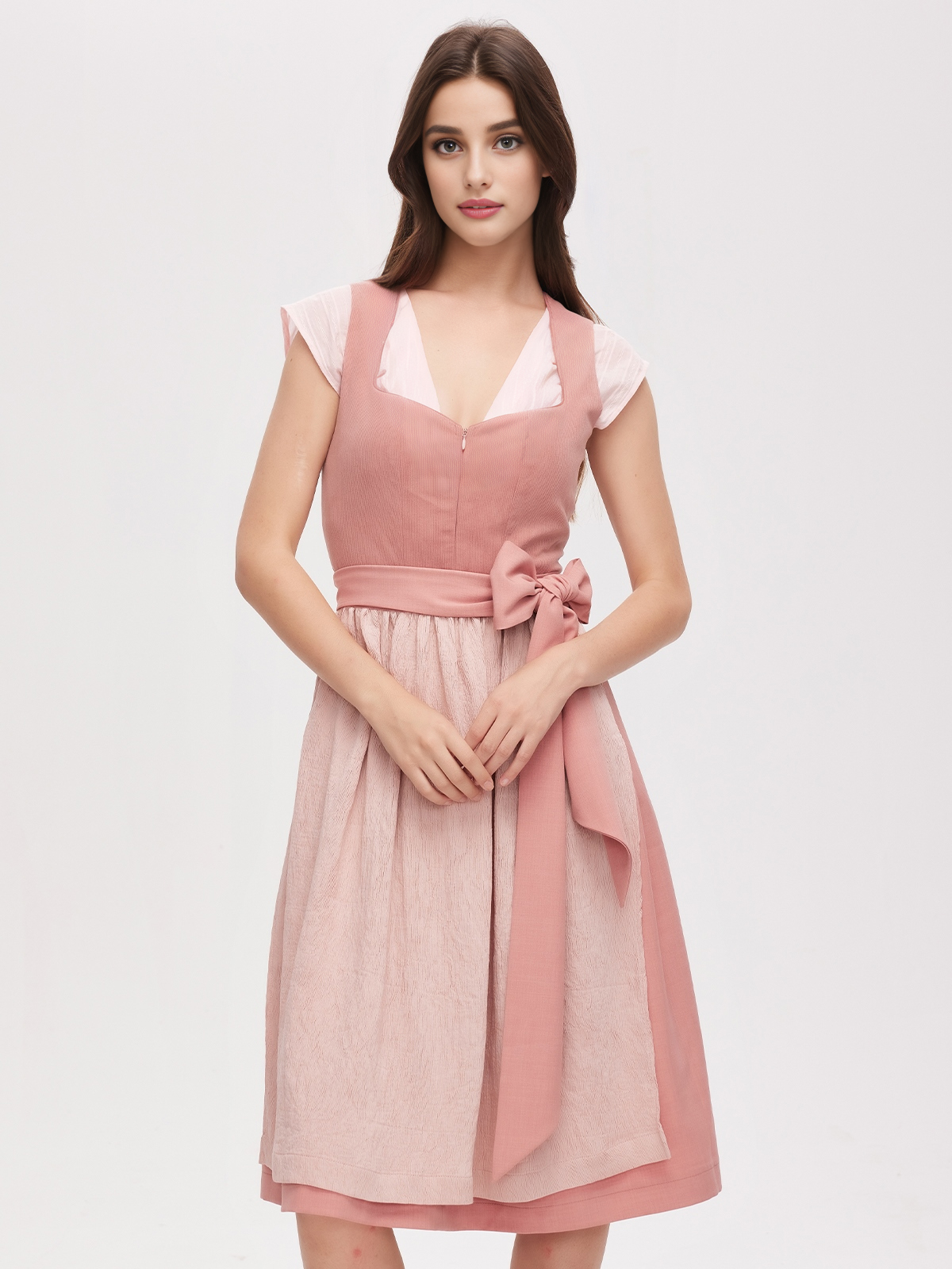 Dirndl Samt in Rosa