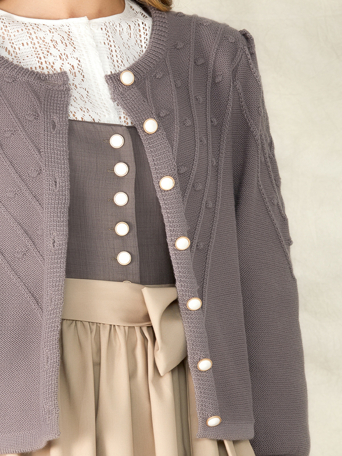 Dirndl Blau Grün mit Strickjacke