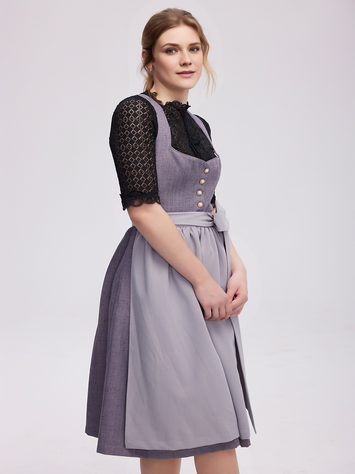 Dirndlbluse in Grau